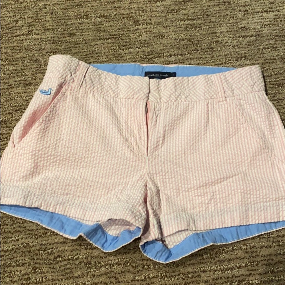 Southern Marsh Seersucker Shorts Size 0